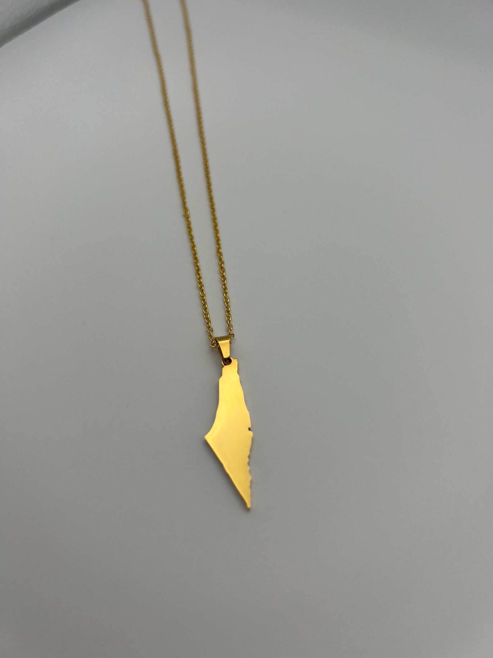 Palestine Map Hollow Gold Color Chain Unisex Necklace 44 Cm J300021