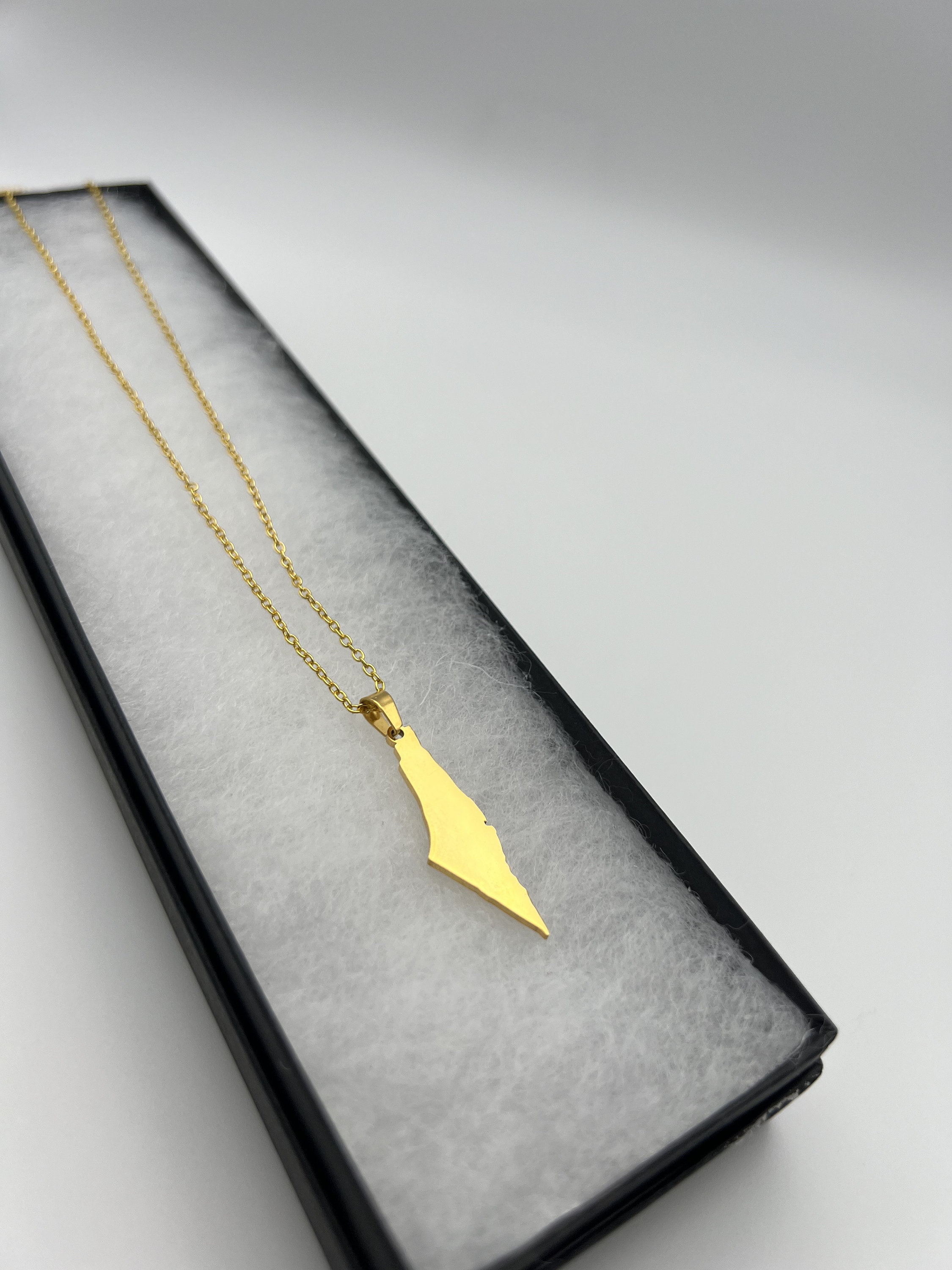 Palestine Map Dont Be Sad, God Is With Us Stainless Steel Plated Chain Unisex Necklace 44 Cm J300015 main image 0