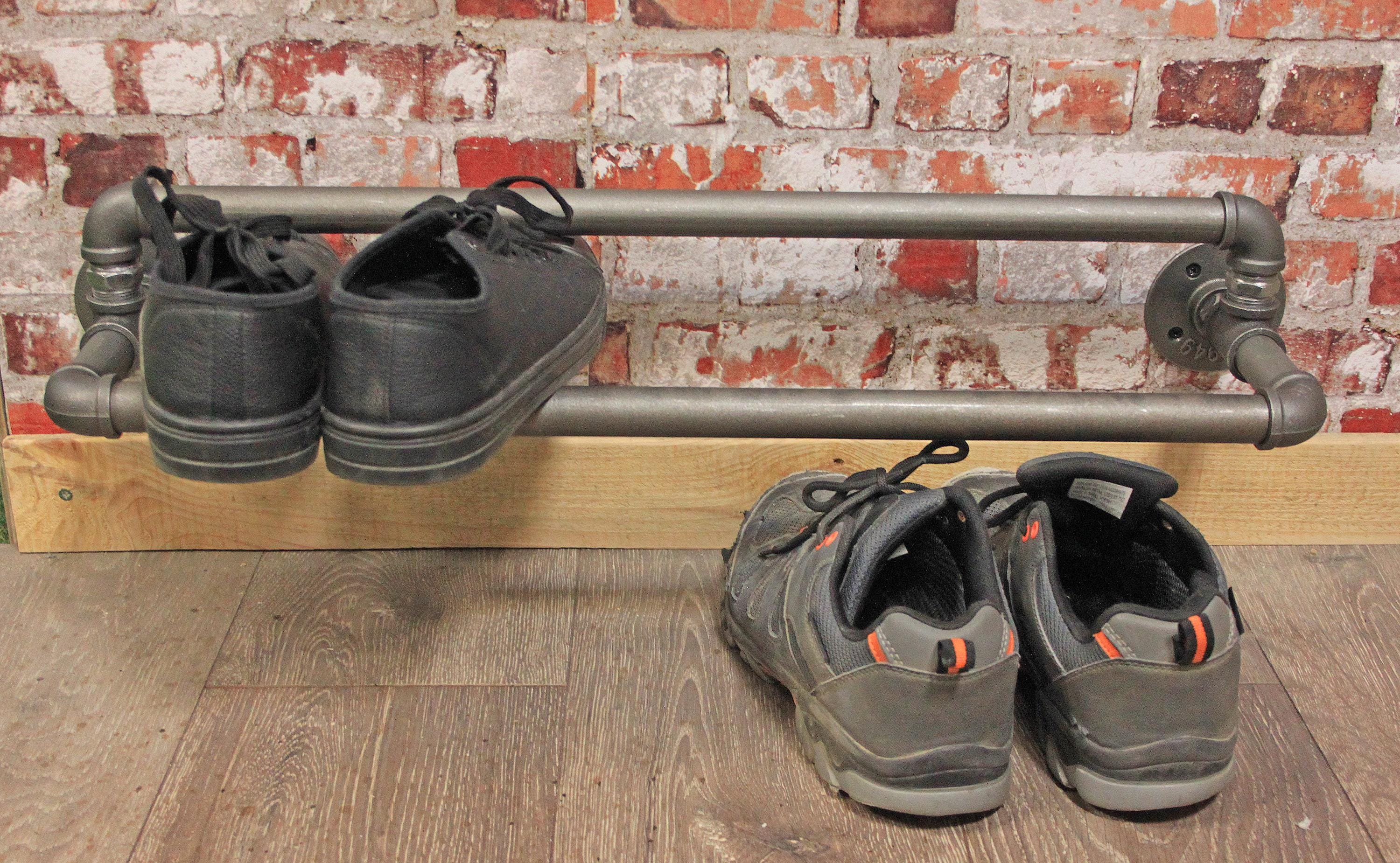 Vintage Style Wall Mounted Shoe Rack Shoe Rack Made of Metal Pipe ...