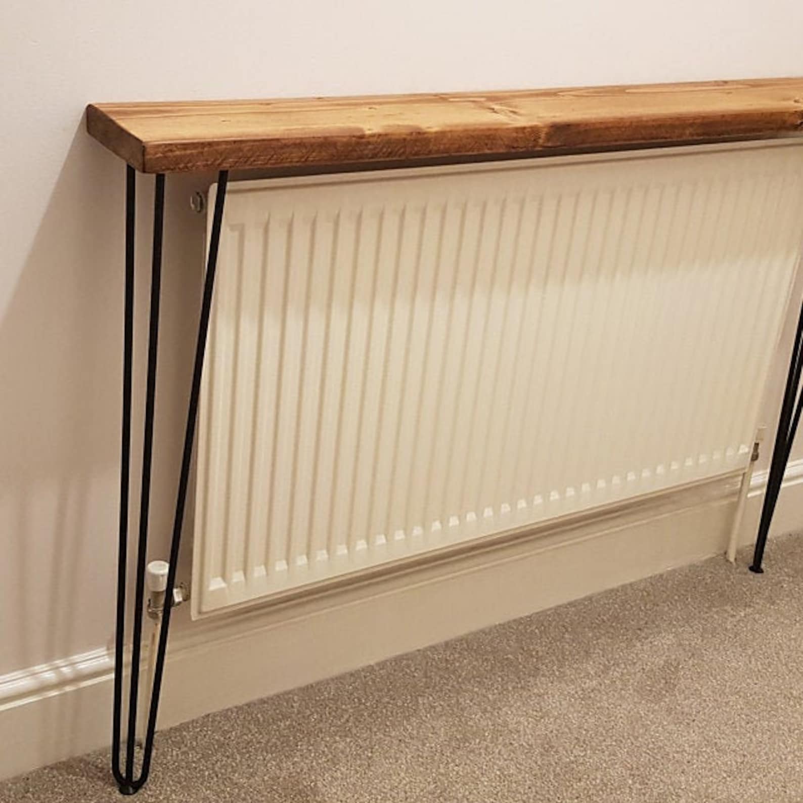 Chunky Console Table With 86cm Hairpin Legs Rustic Handmade Wooden ...