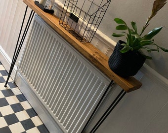 Chunky Console Table with 86cm Hairpin Legs | Rustic Handmade Wooden Console Table, Made in the UK by Hand.