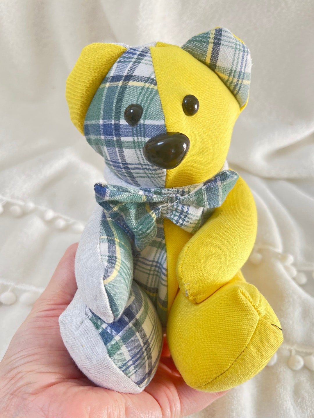 Mini Memory Bear From Clothing, Handmade Bear, Bear From Loved One's