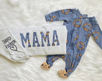 Embroidered with baby clothing, personalized sweater, baby outfit, appliqué, keepsake, gift for mom, nana, dad, Grammy, clothing, baby