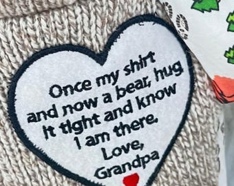 Memory animal patch, embroidered patch, memory bear patch, personalized embroidery
