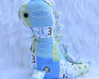 Memory bear dinosaur, memory dinosaur, baby keepsake, personal baby blankets and clothes turned into a memory bear