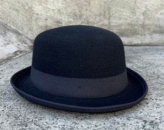 Derby hat, black derby hat, wool hat, up brim hat, porkpie hat, hat for men, hat for women, handmade hat