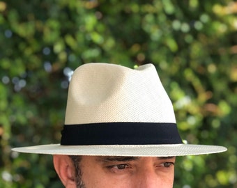 Rolcheleego Classic Mens Panama Straw Hat Summer Outdoor Tourist Beach Cap Sun Hat