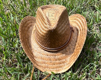 Palm leaf cowboy hat, country hat, straw western hat, unisex hats, rodeo hat, wild west hat, vintage cowboy hat, cowgirl hat, cowboy hat men