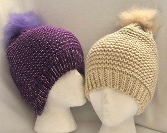 Bonnet, bonnets pour femmes, bonnets femmes, bonnet tricoté, chapeau d’hiver tricoté, bonnet d’hiver d’hiver, chapeau de pom pom, bonnet girly, bonnet slouchy