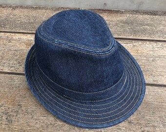 Denim fedora hat womens Clearance