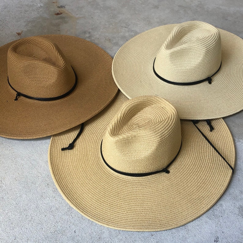 Wide Brim Hat, oversized hat, hat with chin strap, summer hat, beach hat, Women hat, hat for men, outdoor hat, sun hat, gardening hat safari image 2