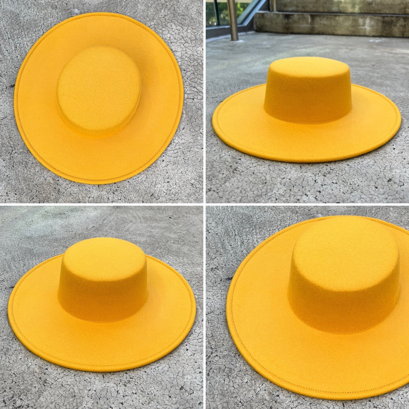 Fedora Hat Boater Hat Wide Brim Fedora Oversized Hat - Etsy