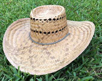 Palm boater hat, outdoor hat, sun hat, hat with chin strap, big brim hat, hats for men, hats for women, handmade hat, summer hat, beach hat