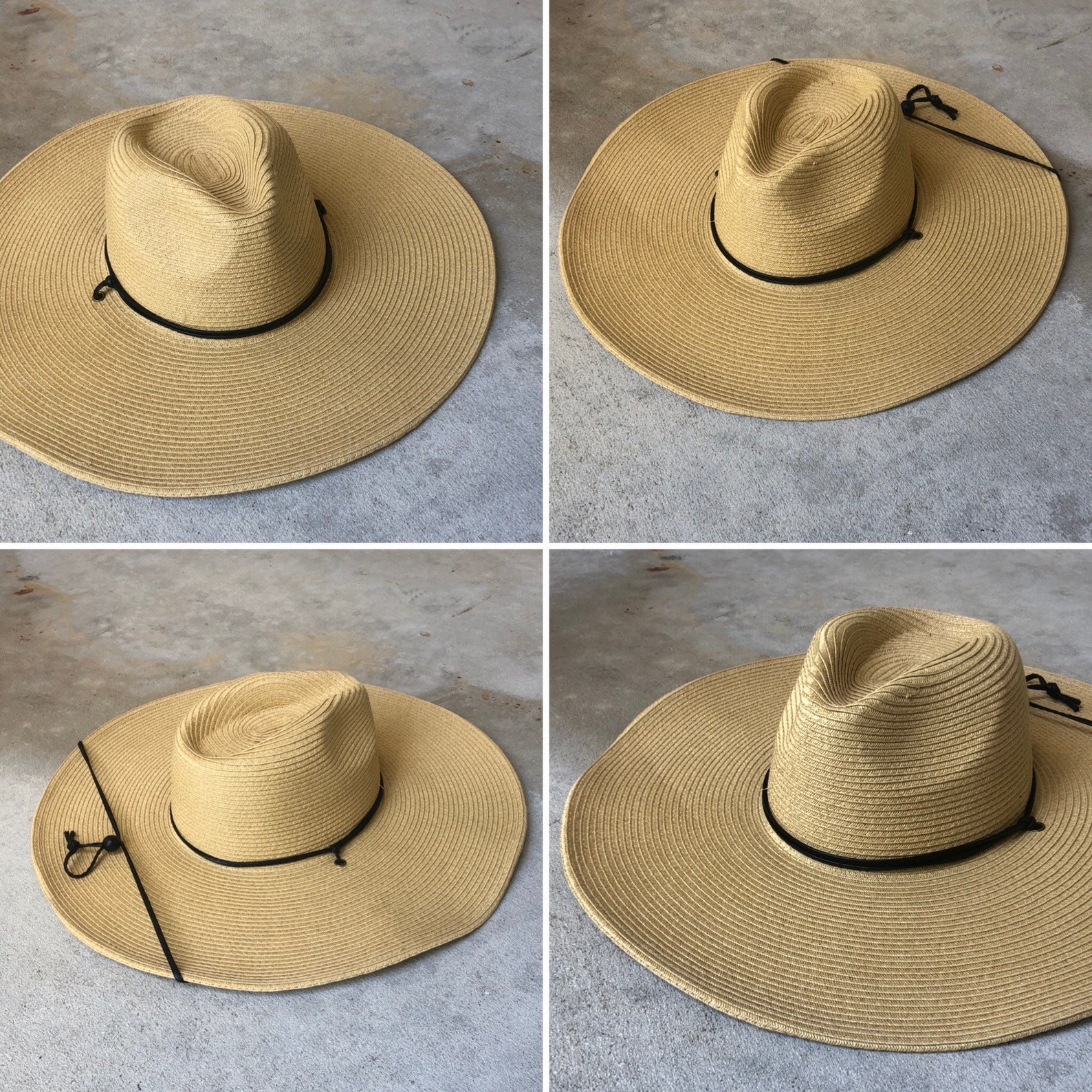 Wide Brim Hat Oversized Hat Hat With Chin Strap Summer Hat - Etsy