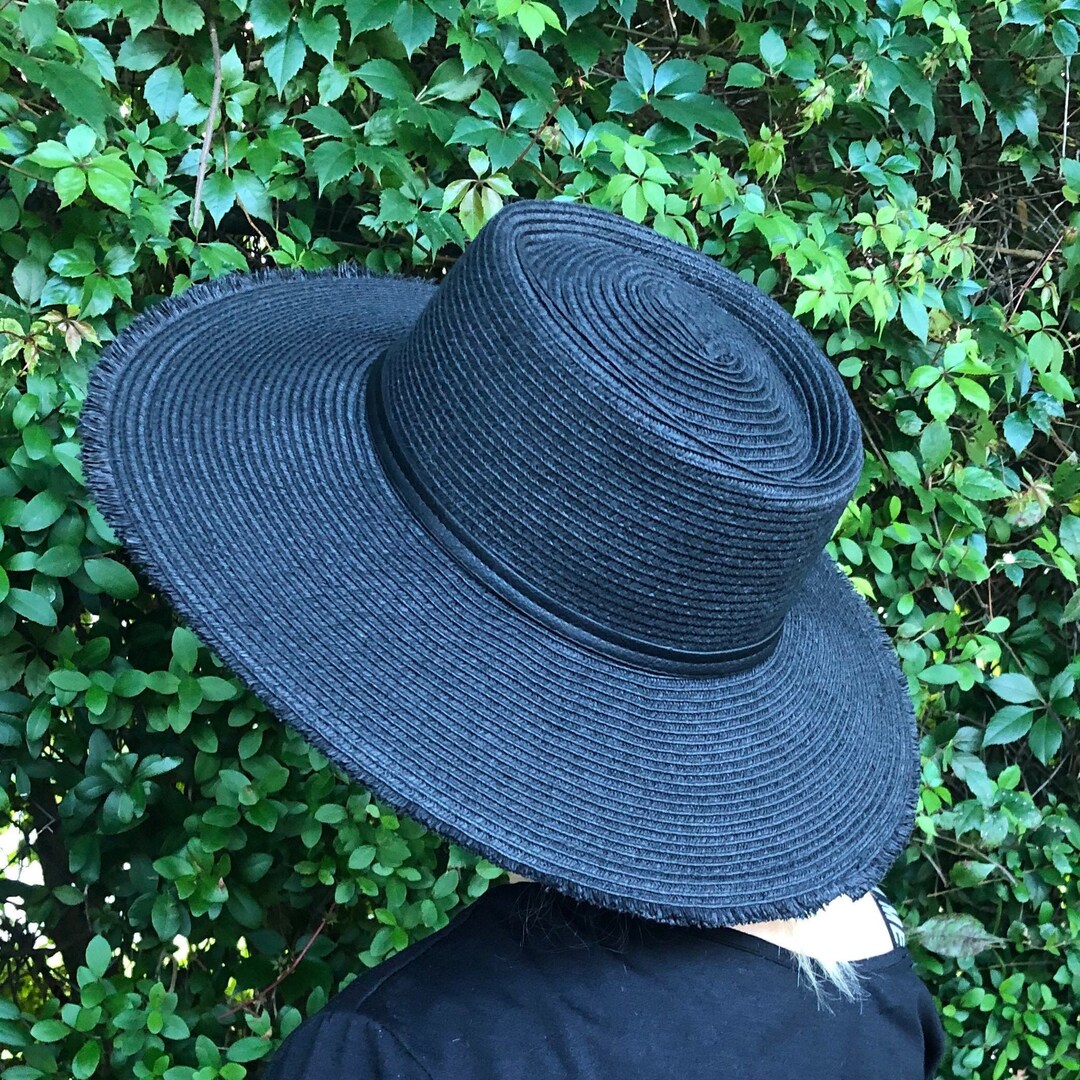 Boater Hat Straw Hat Gambler Hat Flat Top Hat Fashion Hat Etsy