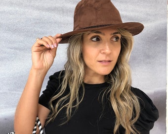 Fedora Hat Panama Hat Faux Suede Hat 