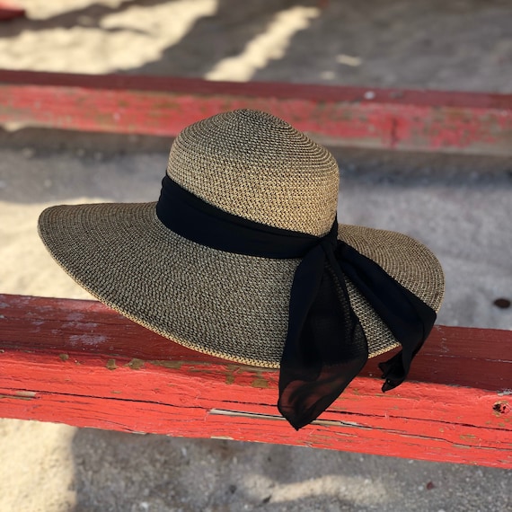 Wide Brim Hat women, Chiffon Scarf, fashion hat, summer hat, beach hat,  Woman’s hats, sun hat, gardening hat, vacation hat, wedding hat