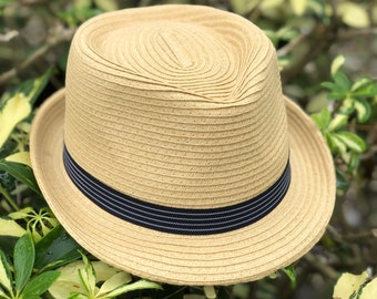 Fedora hat, straw hat, classic fit fedora, jazz hat, short brim hat, straw fedora hat, foldable hat, brim up hat, brim down hat, unisex hat