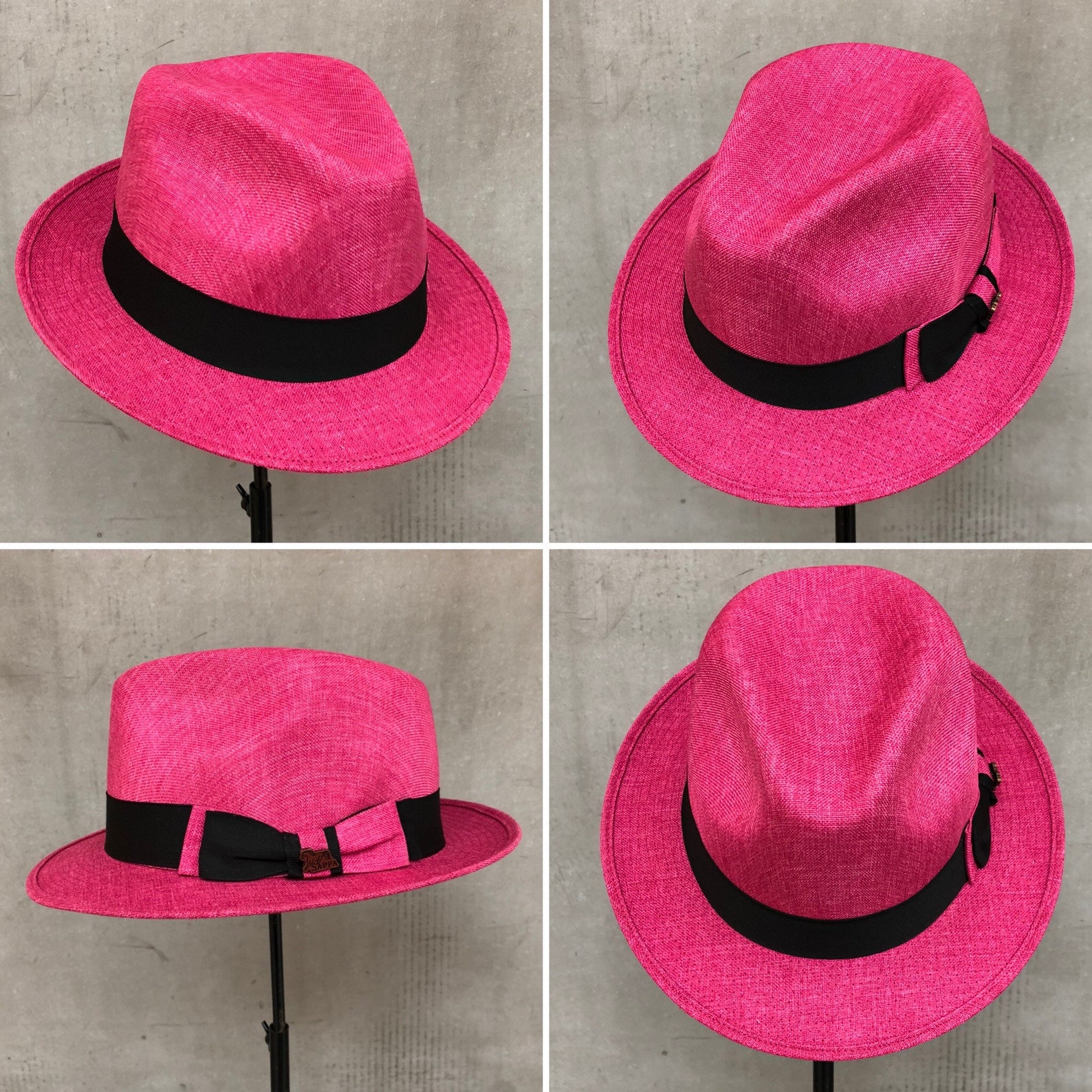 Hot pink Fedora hat fedora for men fedora for women hat for Etsy