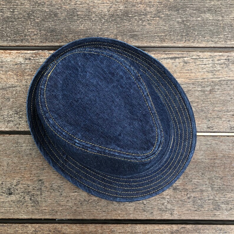 Fedora Hat Denim Fedora Classic Fit Fedora Jazz Hat Etsy