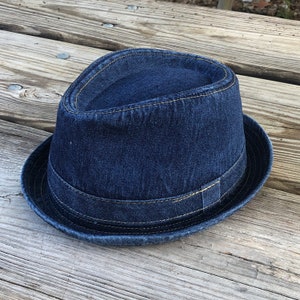 Fedora hat, denim fedora, pork pie hat, fedora, up brim hat, denim hat, fedora for men, fedora for women, summer hat, casual hat, cotton hat