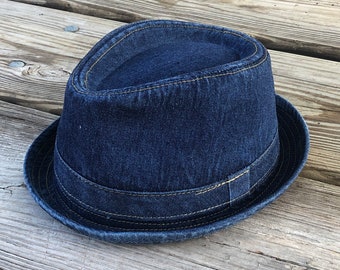 Fedora hat, denim fedora, pork pie hat, fedora, up brim hat, denim hat, fedora for men, fedora for women, summer hat, casual hat, cotton hat
