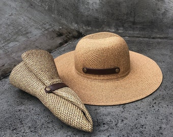 Sombrero de ala ancha mujeres, sombrero plegable, sombrero empacable, sombrero de moda, sombrero de verano, sombrero de playa, sombrero de mujer, sombrero de sol, sombrero de jardinería, sombrero de vacaciones