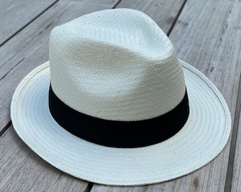 Fedora hat, classic fedora design, small brim hat, straw hat, beach hat, hat for women, hat for men, panama hat, handmade hat, black band