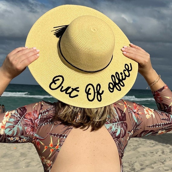 Summer Sun Hat, Beach Hat Women, Sun Hat, Wide Brim Hat, Out of Office,  Fashion Hat, Straw Beach Hat, Gardening Hat, Vacation Hat, Straw Hat 