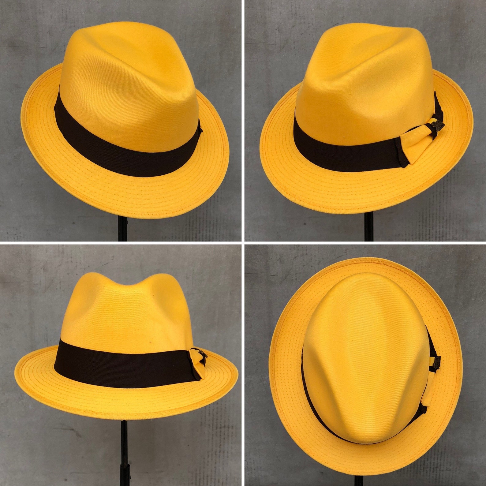 Yellow Fedora hat fedora for men fedora for women hat for Etsy