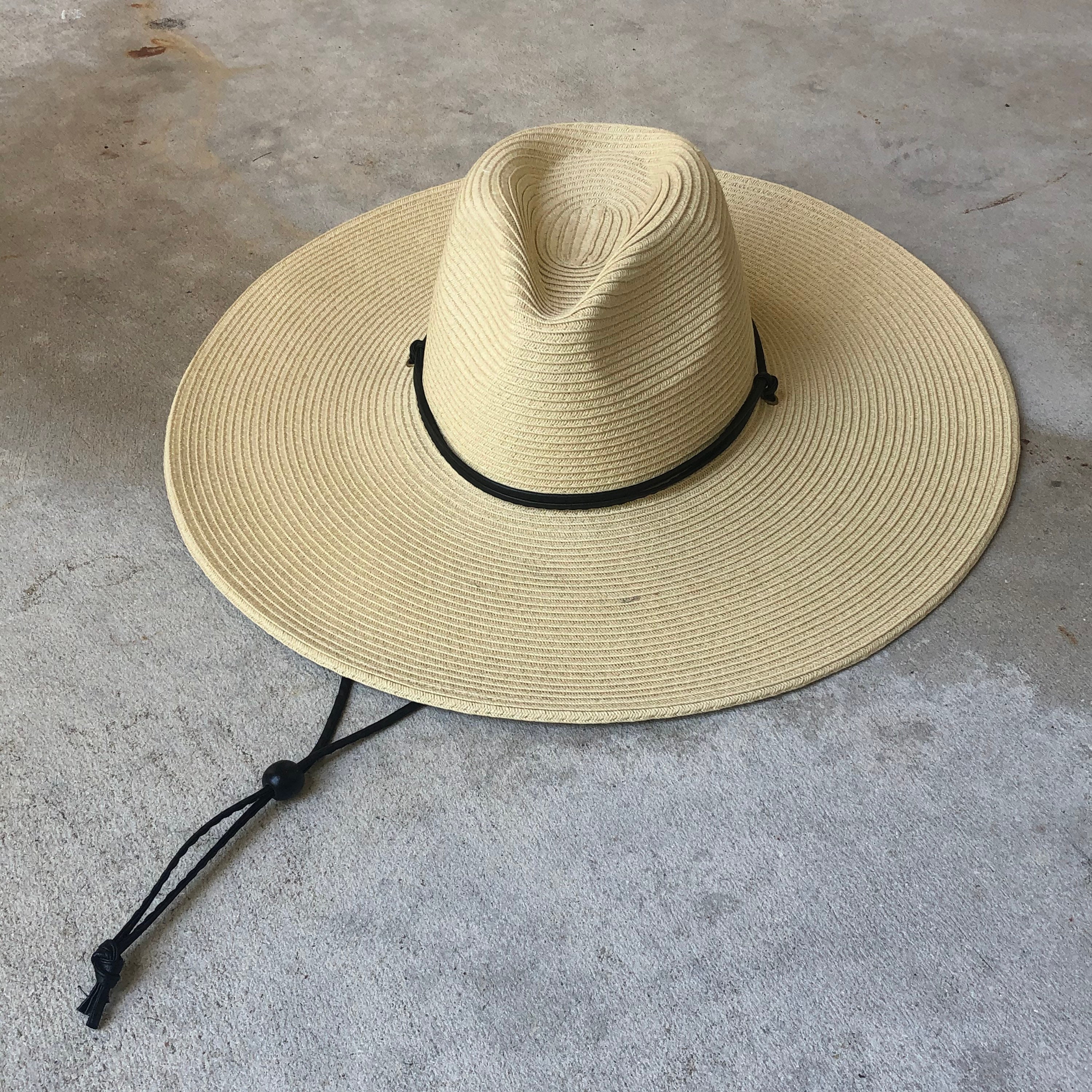 Baby Toddler Kid Children Sun Straw Western Cowboy Hat Wide Brim With Chin Strap 