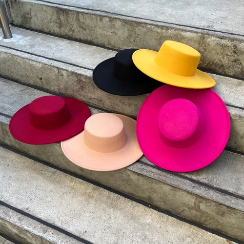 Fedora Hat, Boater Hat, Wide Brim Fedora, Oversized Hat, Bolero Hat, Flat Brim Hat, Fedora Men, Fedora for Women, Stylish Hat, Gambler Hat