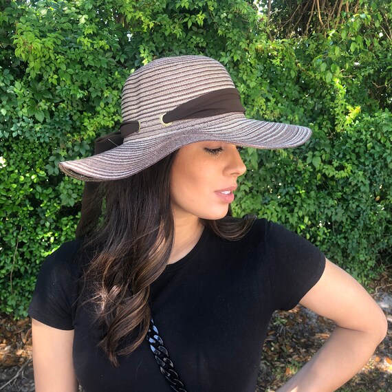 Floppy Hat With Chiffon Scarf Sun Hat 