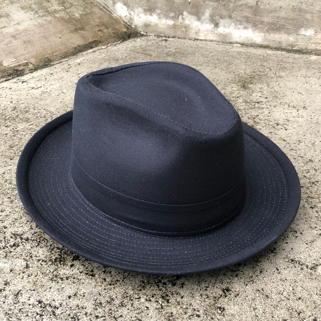 Fedora Hat, Linen Fedora, Sturdy Hat, Pork Pie Hat, up Brim Hat, Black ...