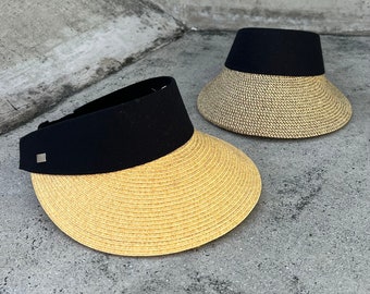 Sun visors, beach hat, sport visor, visor for women, fashion wide brim sun visor, adjustable visor, visor with sweatband, UPH 50+ protection