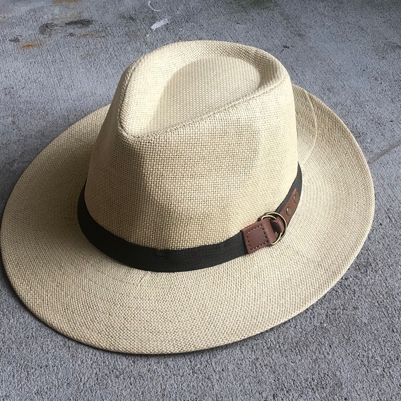 Panama Hat Style With Curve Brim Gray Hatband Hats for Men - Etsy