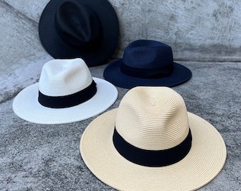 Panama hat, wide brim hat, safari hat, mens fedora, straw Panama hat for men, hats for women, fashion hat, summer hat, beach hat, stiff brim