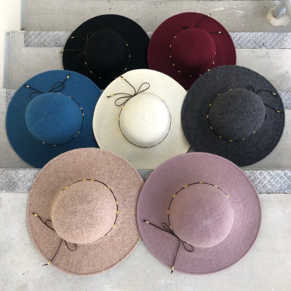 Wool Hat for Women, Floppy Wide Brim Hat, Winter Hat, Hat for