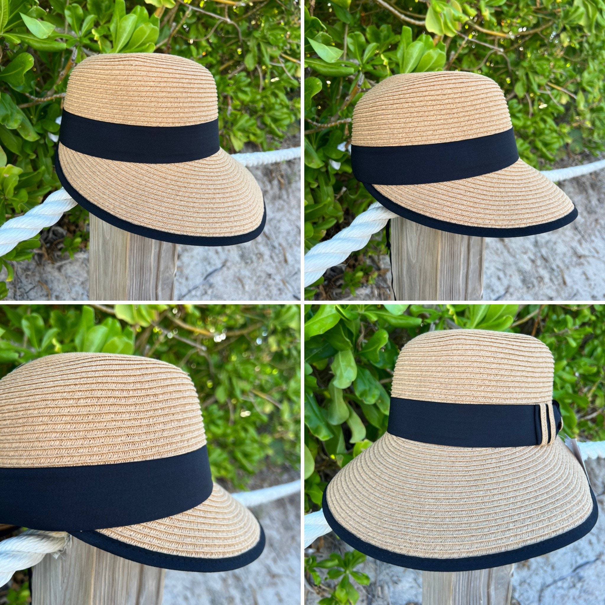  Verabella Sombreros de ala ancha para mujer, sombreros de  verano de moda para mujer, sombreros de playa para mujer, sombrero de ala  grande plegable con correa