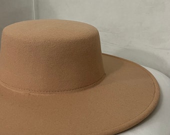 Boater hat, bolero hat, Fedora hat, wide brim hat, vegan felt hat, flat brim hat, stiff brim, fedora for men, fedora for women, stylish hat