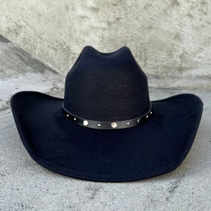 black cowboy hat, brown cowboy hat, country hat, western hat, rodeo hat, wild west hat, vintage cowboy hat, cowgirl hat, cowboy hat for men image 5