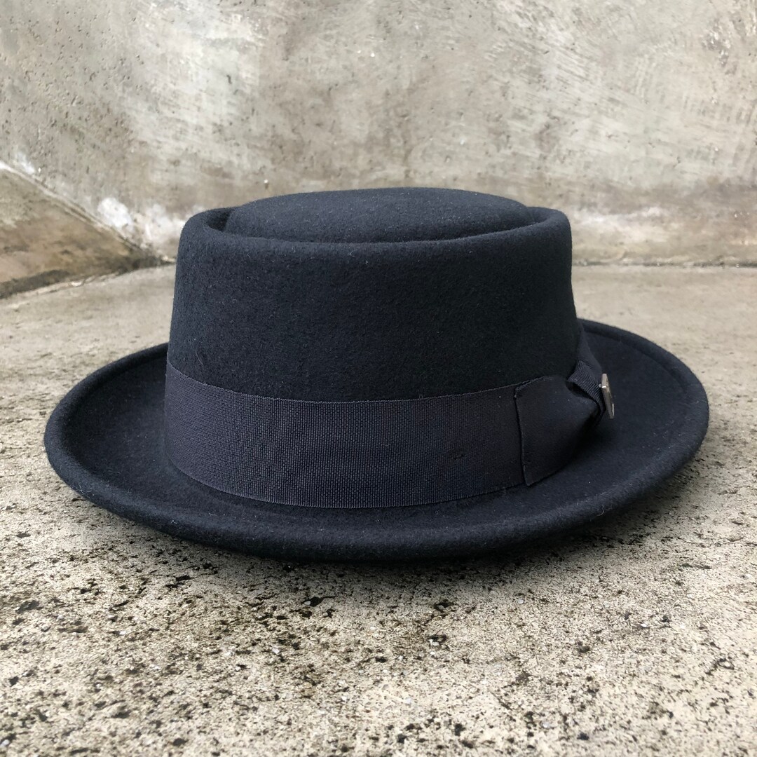 Black Boater Hat, Fedora Hat, up Brim Hat, Porkpie Hat, Hat, Gambler ...