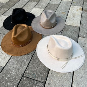 Fedora hat, wide brim hat, vegan faux hat, flat brim hat, stiff brim hat, fedora for men, fedora for women, stylish hat, hats women, hat men