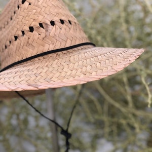 Chapeau de palmier, chapeau dextérieur, chapeau de soleil, chapeau avec mentonnière, chapeau à gros bord, chapeaux pour hommes, chapeaux pour femmes, chapeau de mode, chapeau dété, chapeau de plage image 3