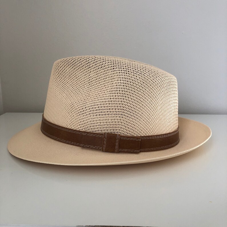 Fedora Hat Beige Fedora Hat Sturdy Fedora Classic Fit Etsy