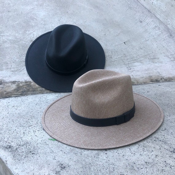 Wide Brim Hat, Wide Brim Fedora, Oversized Hat, Panama Hat, Flat Brim Hat,  Linen Hat, Hat for Men, Hat for Women, Fashion Hat, Safari Hat 