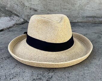 hat for women, up brim hat, pinched crown hat, women hat, stylish hat, hat with bow, straw hat women, upturn brim hat, sun hat with bow