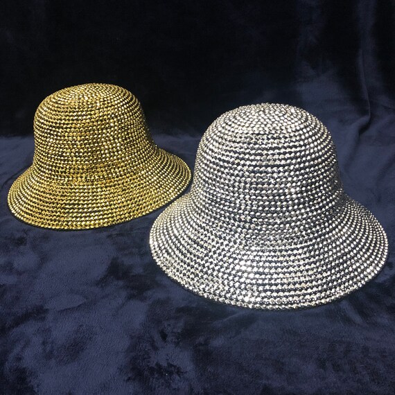 Rhinestone Bucket Hat Bling Bling Hat 
