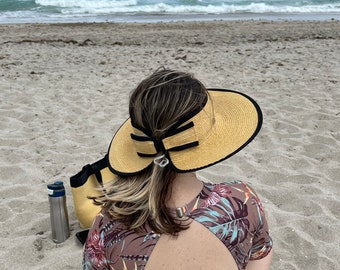 Sun visors, Packable Rolled up visor, sport visor, visor for women, fashion visor, sun hat, summer hat, beach hat, Straw visor