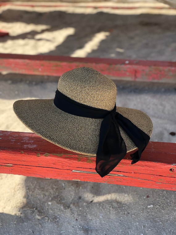 Chiffon Scarf Wide Brim Hat Fashion Hat 